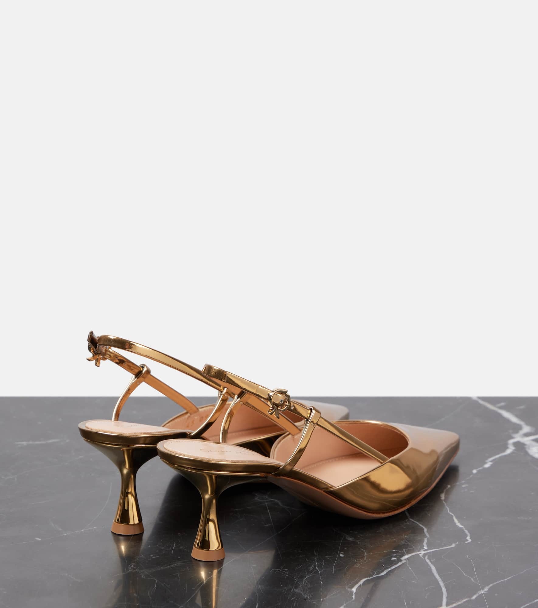 Ascent 55 metallic leather slingback pumps - 2