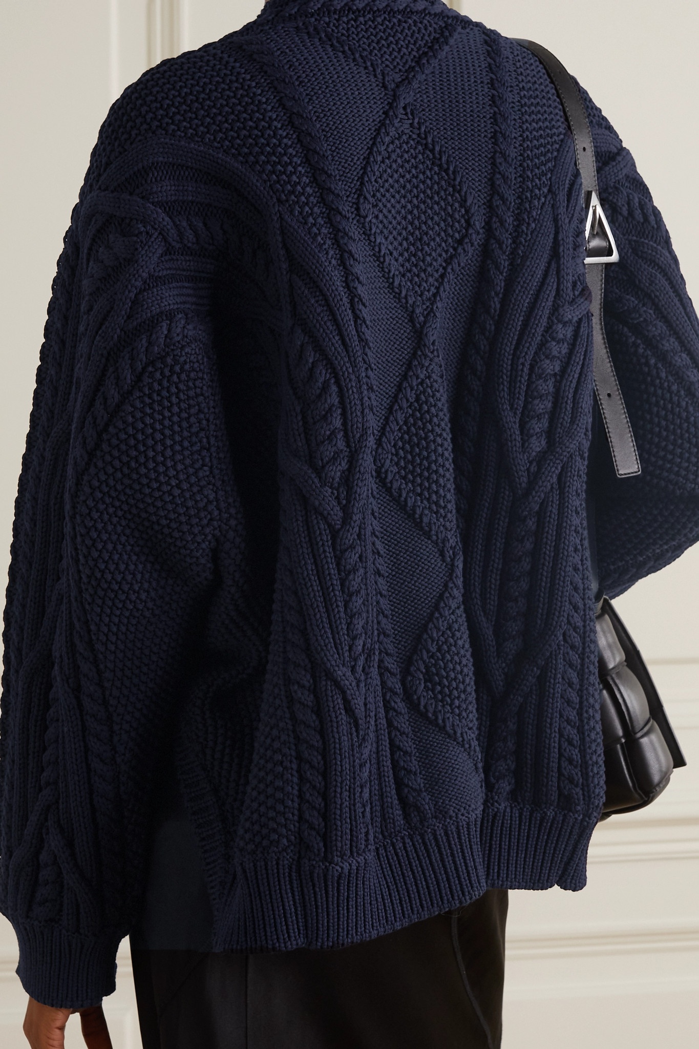 Cutout cable-knit cotton-blend sweater - 4