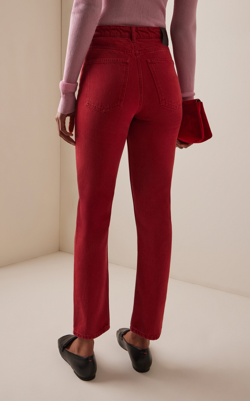 Senna Rigid High-Rise Straight-Leg Jeans red 4