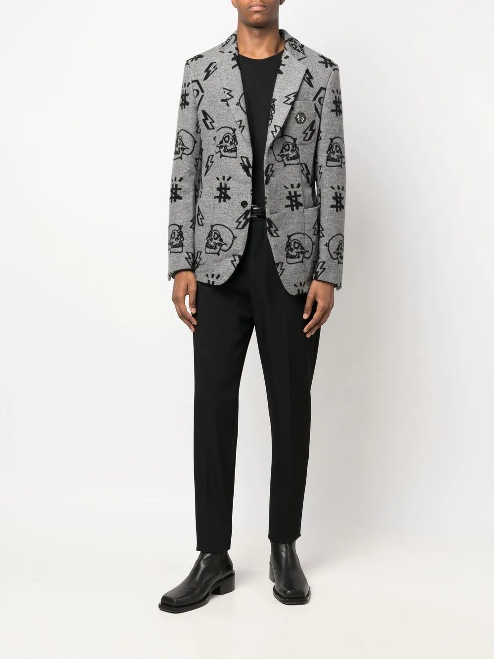 graphic-print blazer - 2