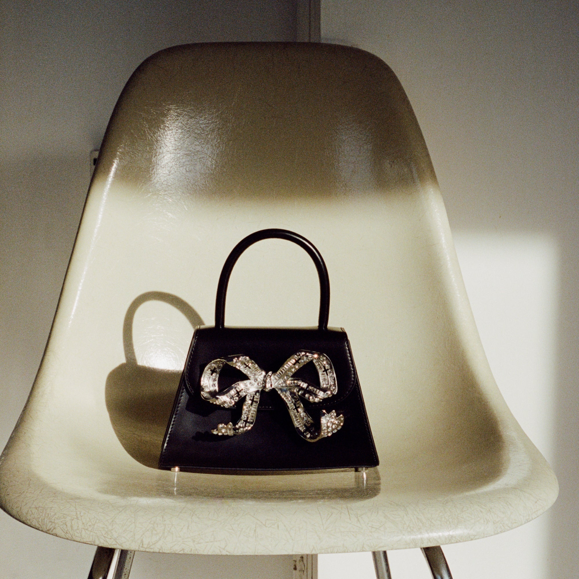 The Bow Mini in Black with Diamanté - 6