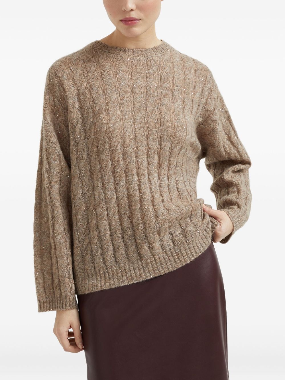 cable-knit jumper - 3