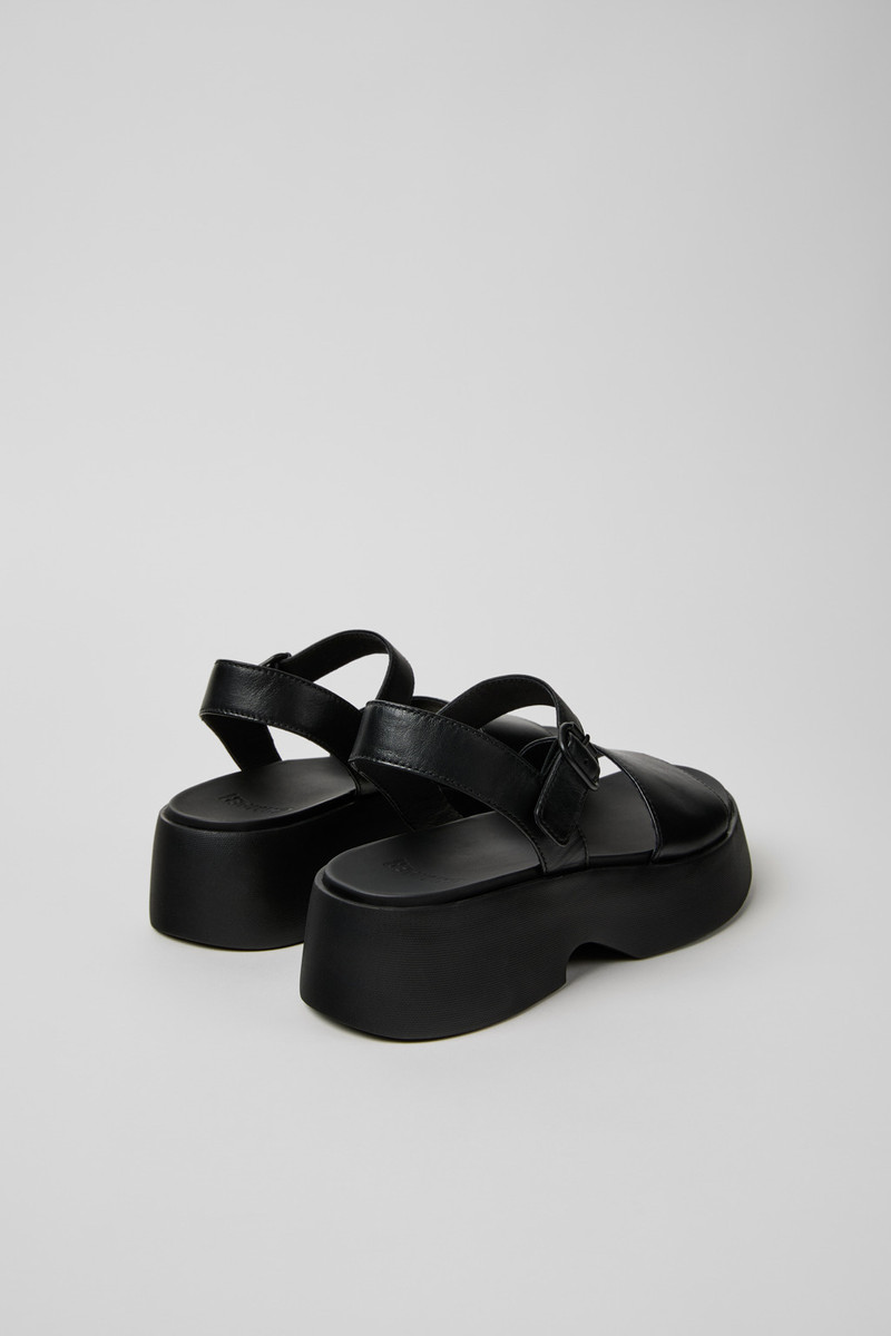 CAMPERLAB Black Leather Sandals for Women outlook