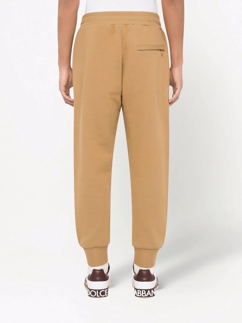 logo-patch cotton track trousers - 4