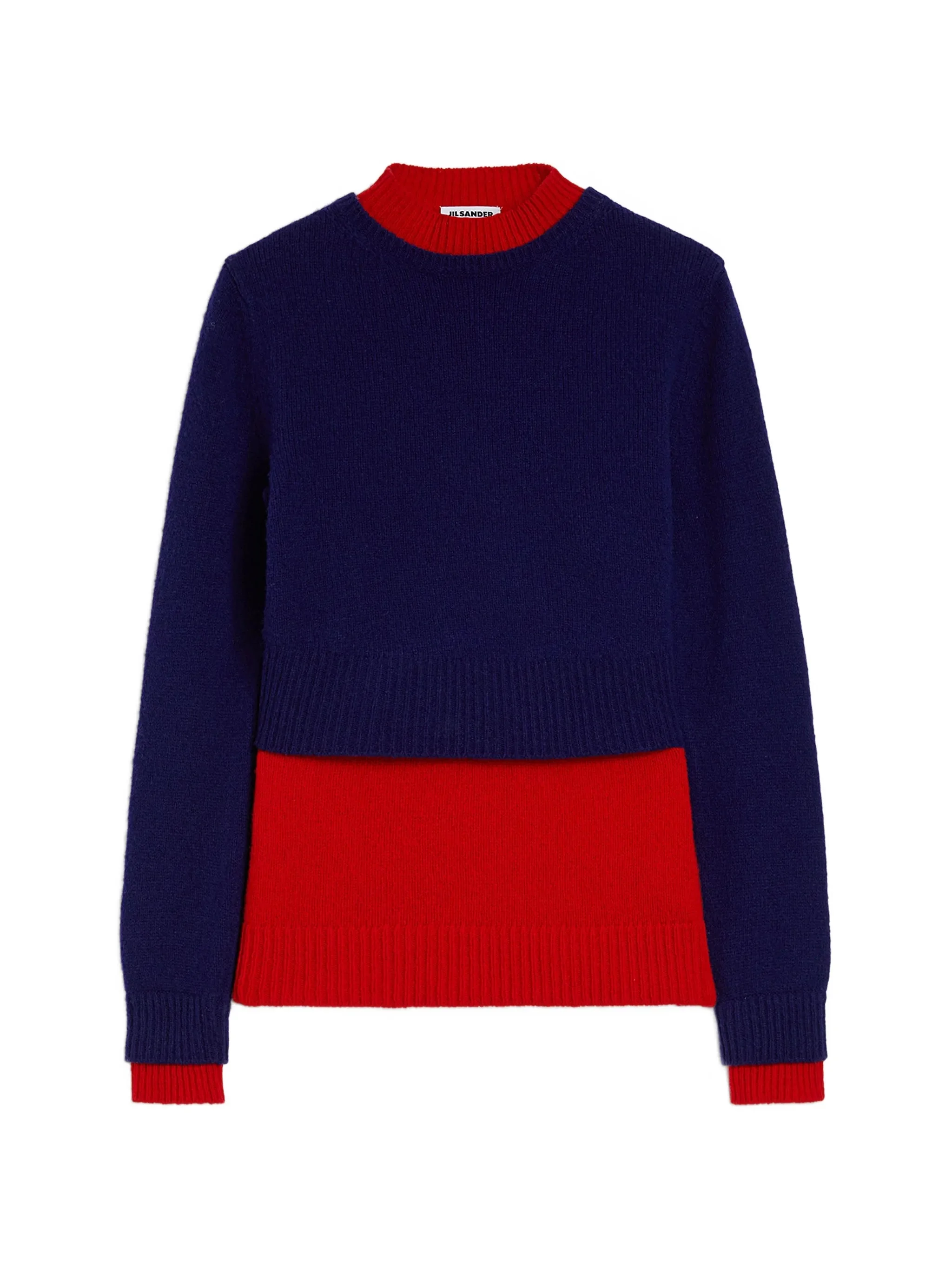 two-tone double-layer sweater - 1
