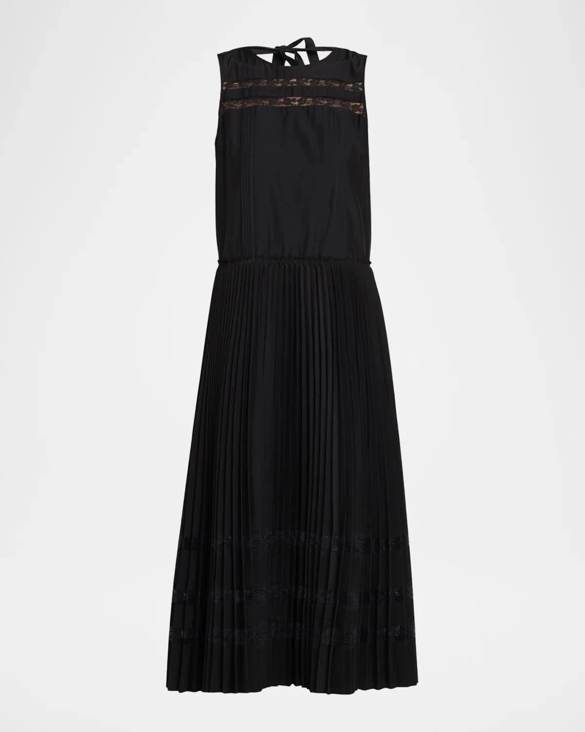Pleated A-Line Midi Dress - 1