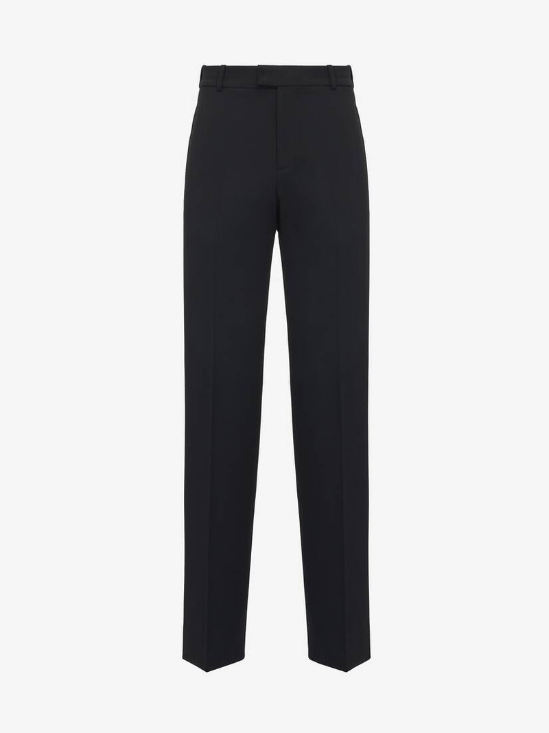 Men's Double Dart Back Pocket Baggy Trousers in Black 1