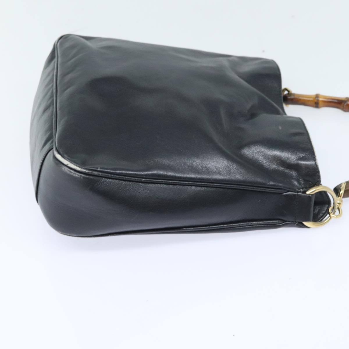 GUCCI Bamboo Hand Bag Leather Black Gold 001 1705 001 1705 - 3