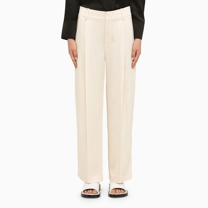 White trousers with pleats - 1