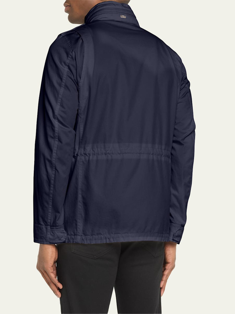 Men's Cotton Concealed-Zip Safari Jacket 3