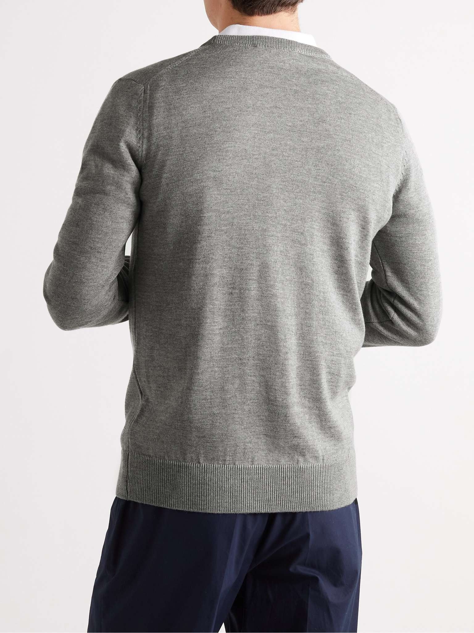 Slim-Fit Logo-Appliquéd Wool Sweater - 4