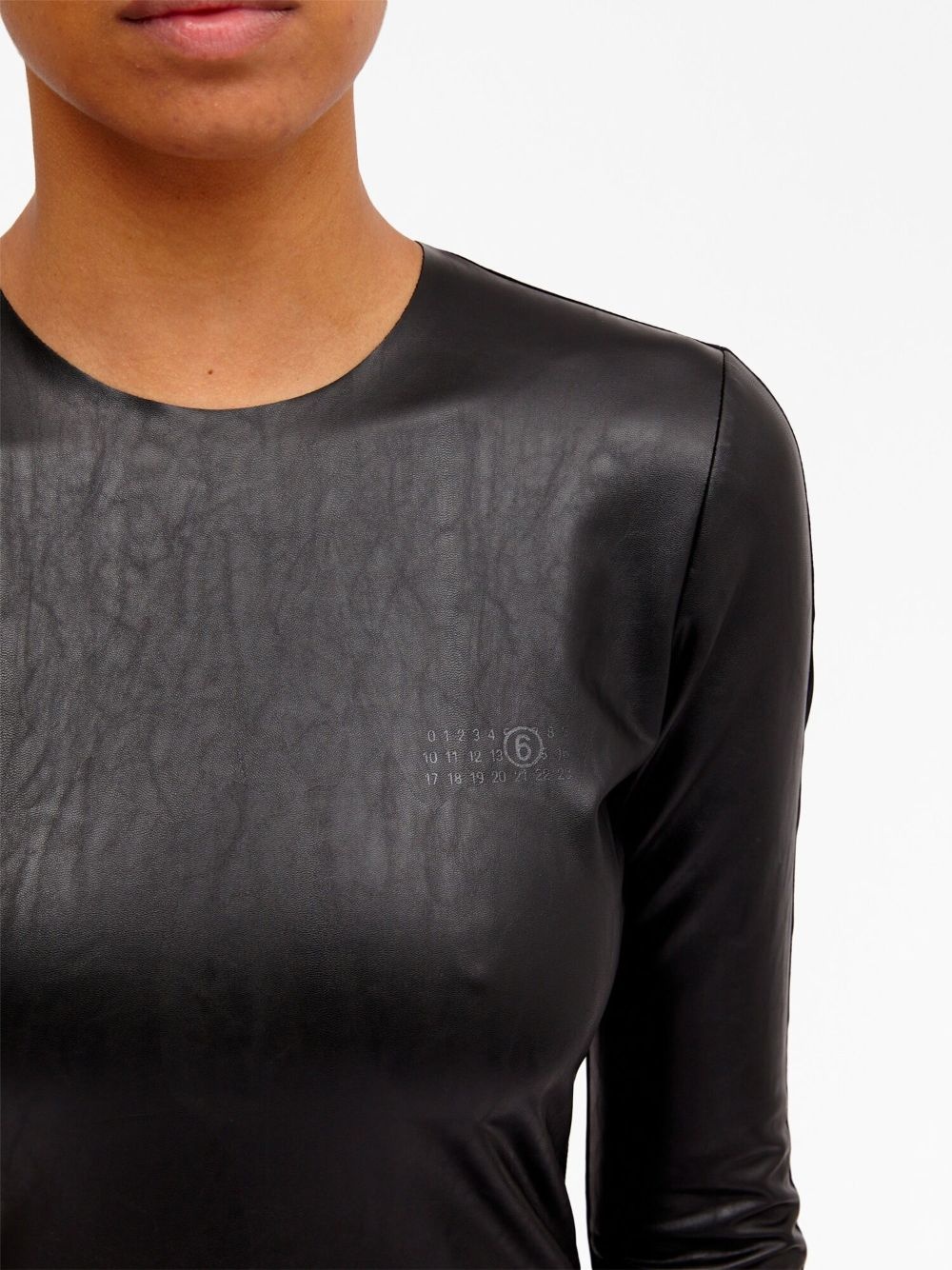 faux leather midi dress - 6