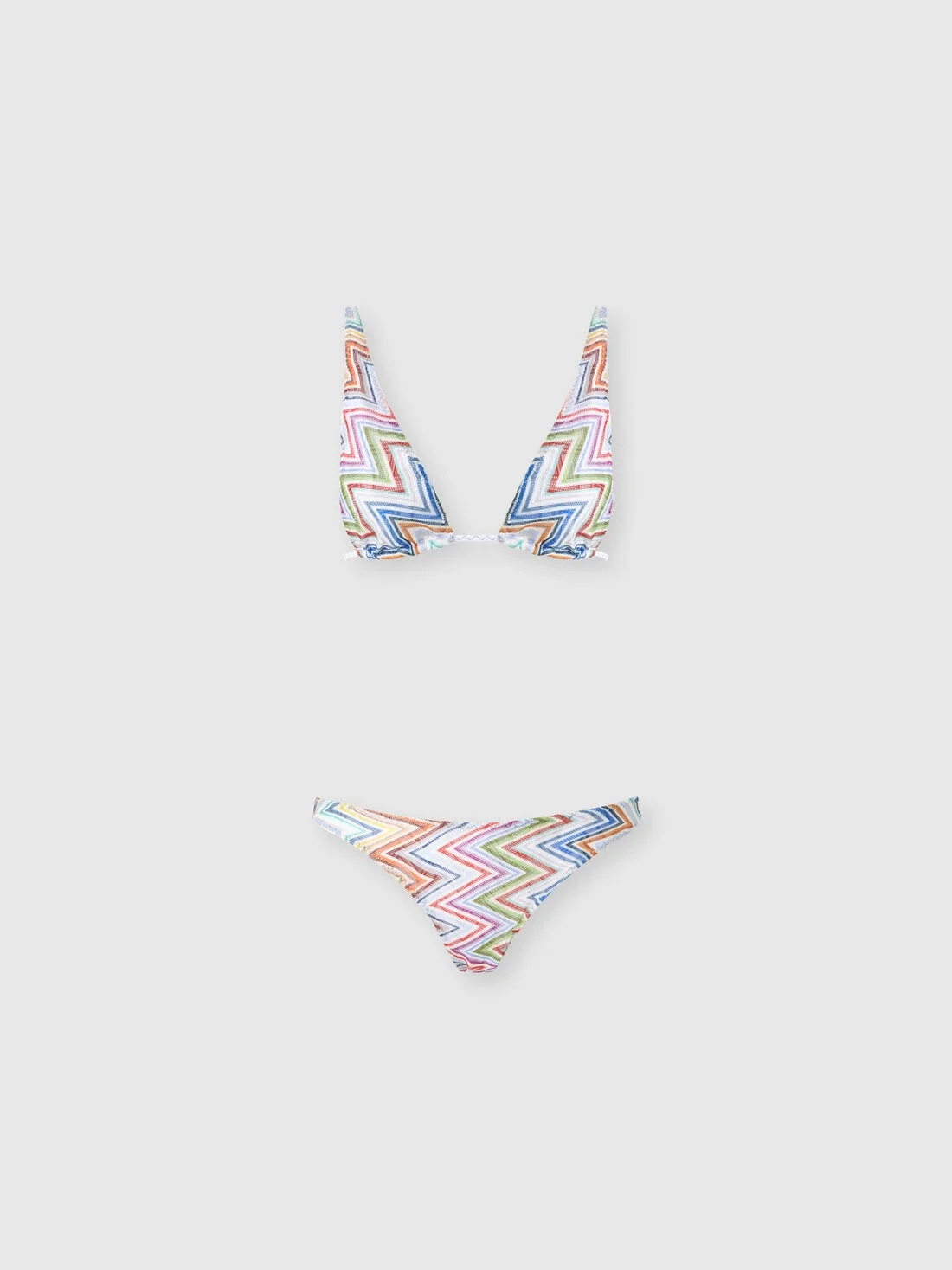 Zig zag printed fabric bikini with elongated top - 1