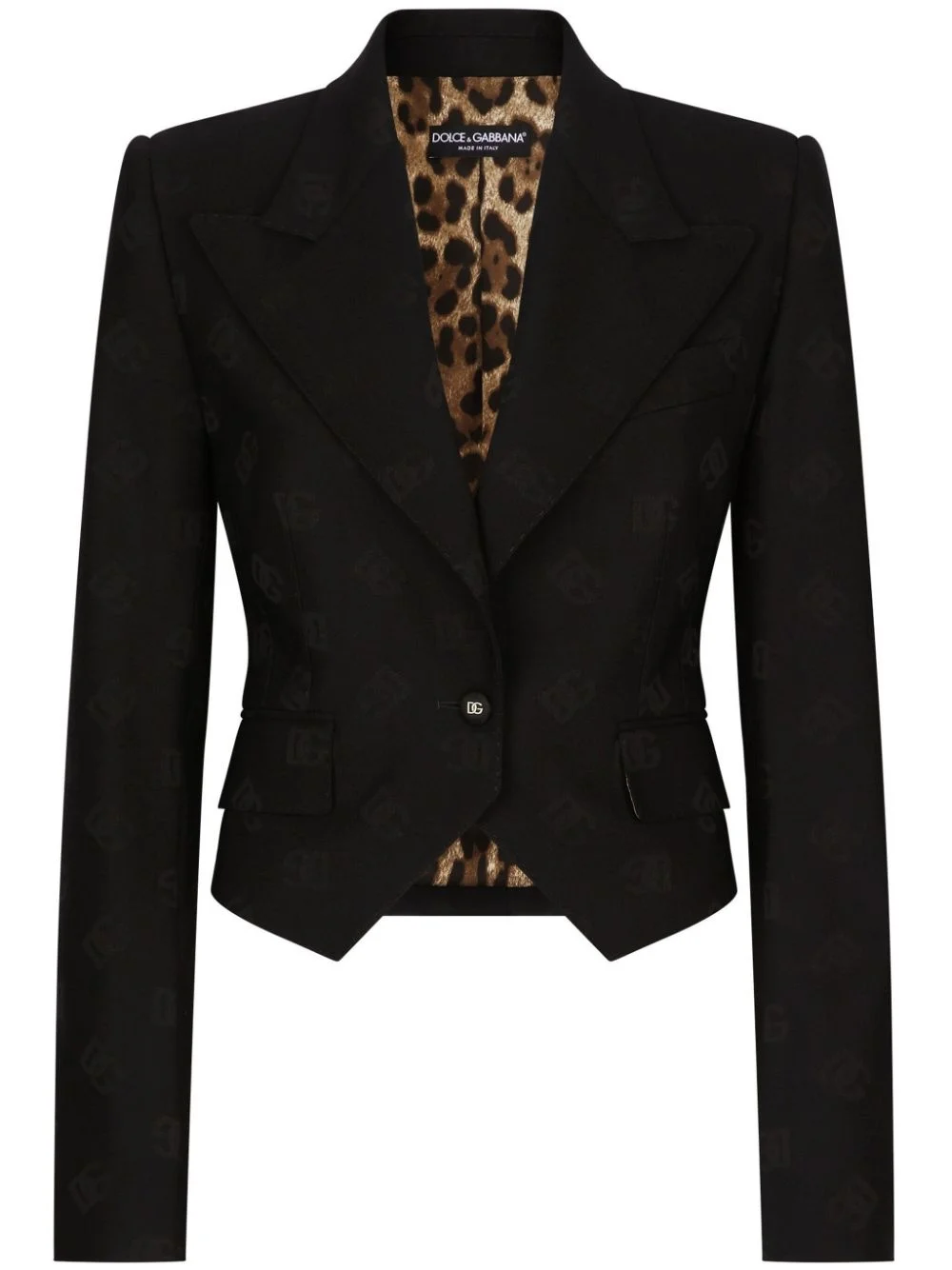 monogram-jacquard single-breasted blazer - 1