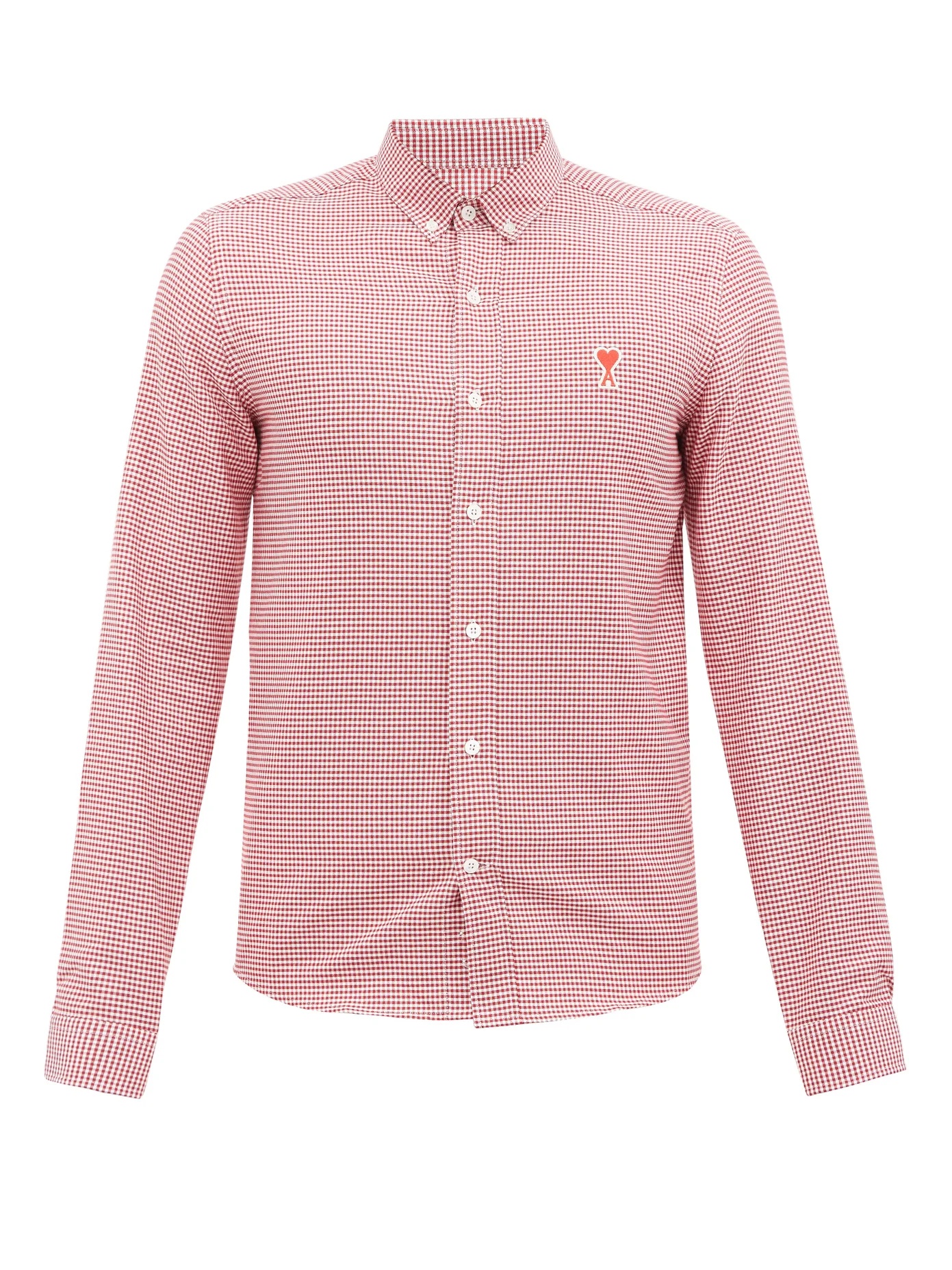 Logo-appliqué gingham cotton shirt - 1