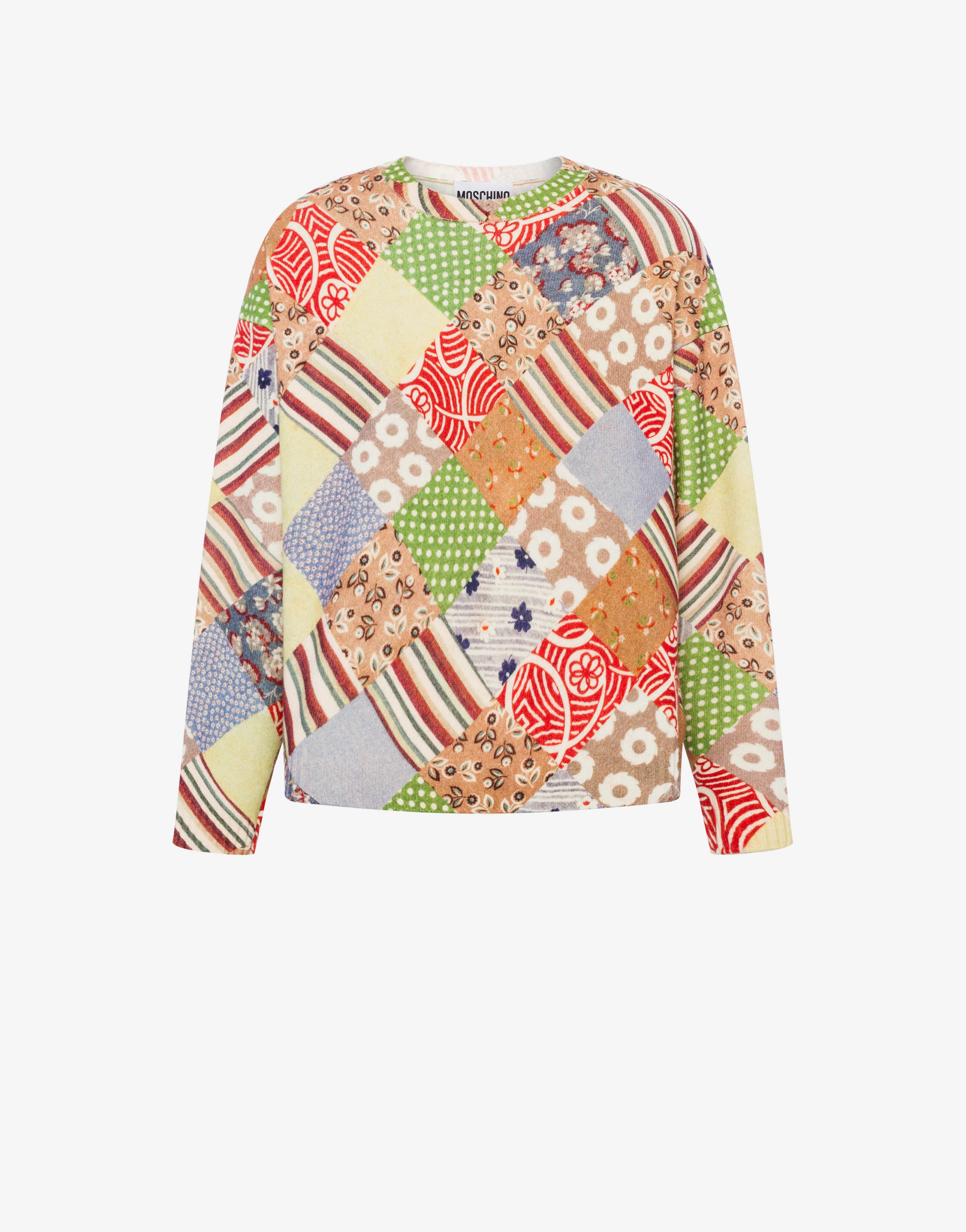QUILT PRINT LAMBSWOOL JUMPER - 1