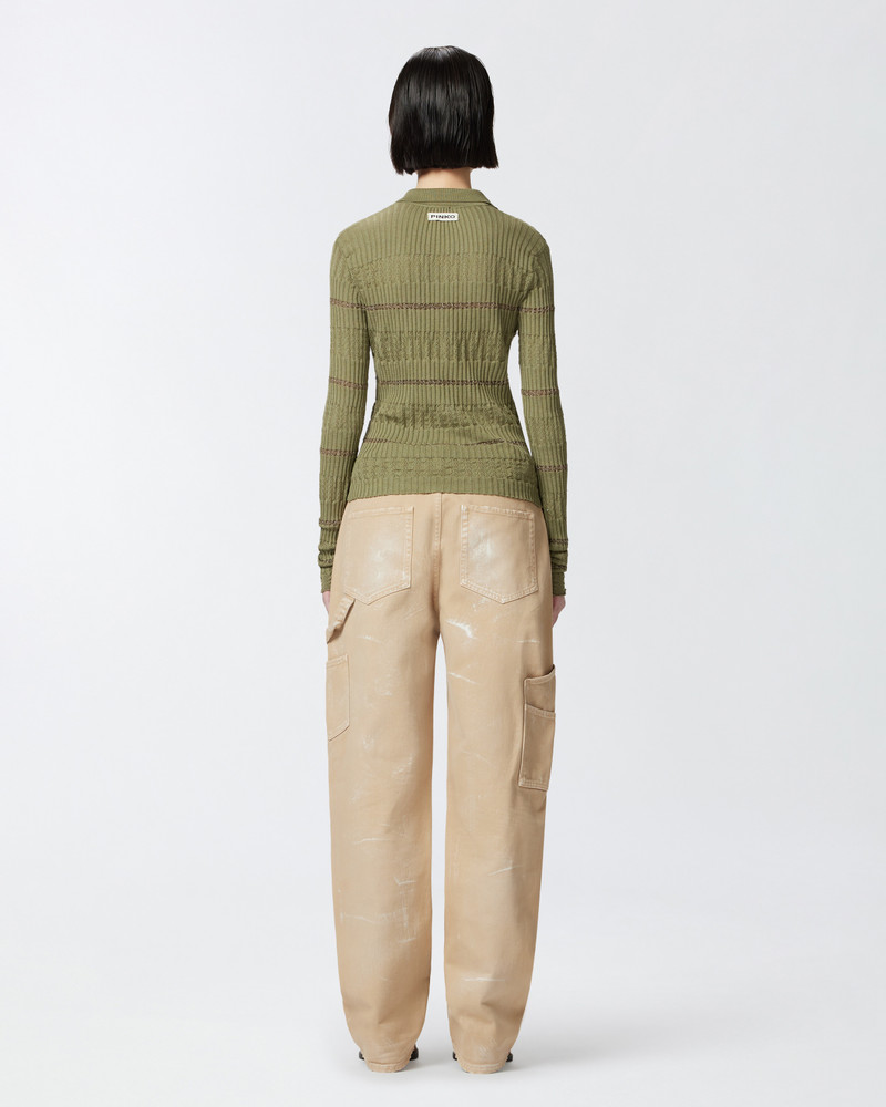 LONG-SLEEVED POLO SHIRT WITH METALLIC STRIPE 4