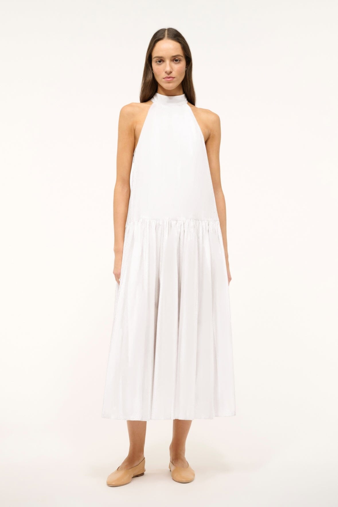 STAUD MIDI MARLOWE DRESS WHITE - 1