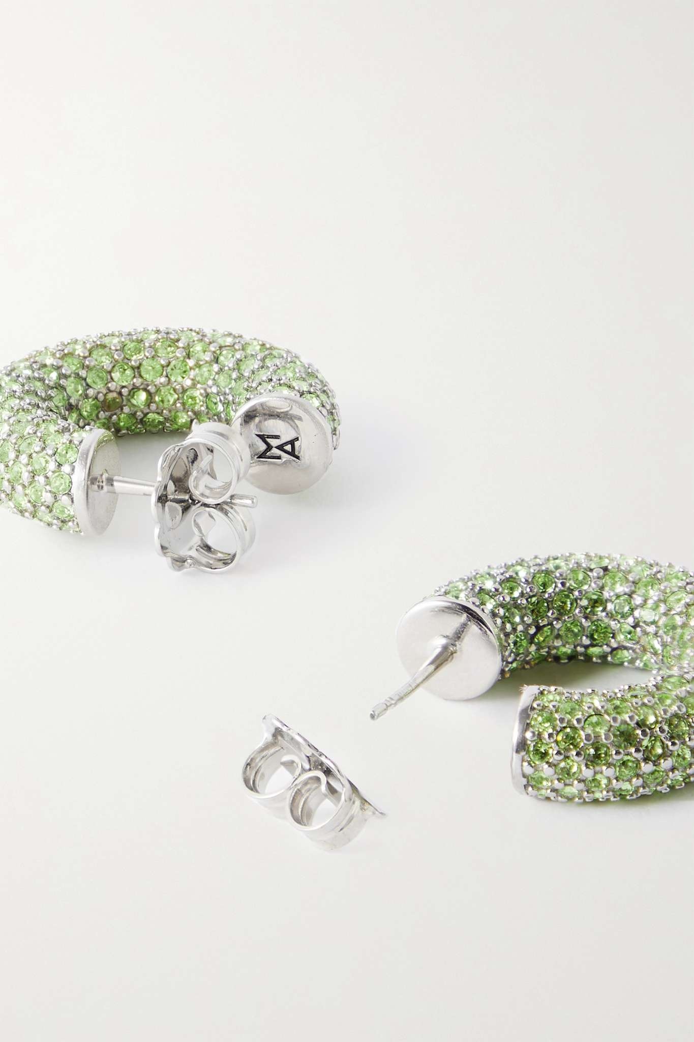 Cameron silver-tone crystal hoop earrings - 3