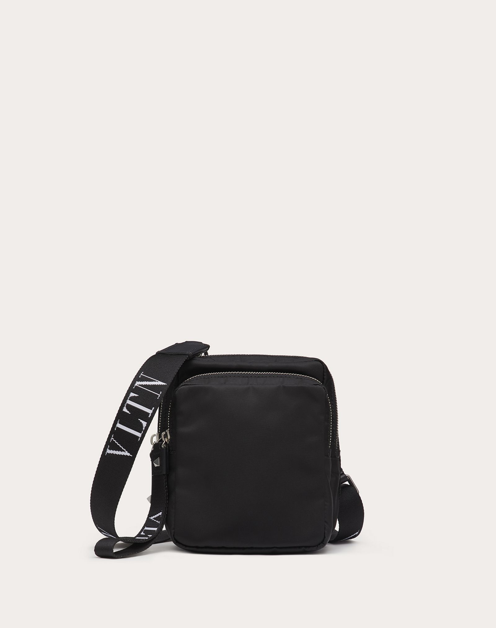 Nylon Crossbody Bag with VLTN Straps - 1