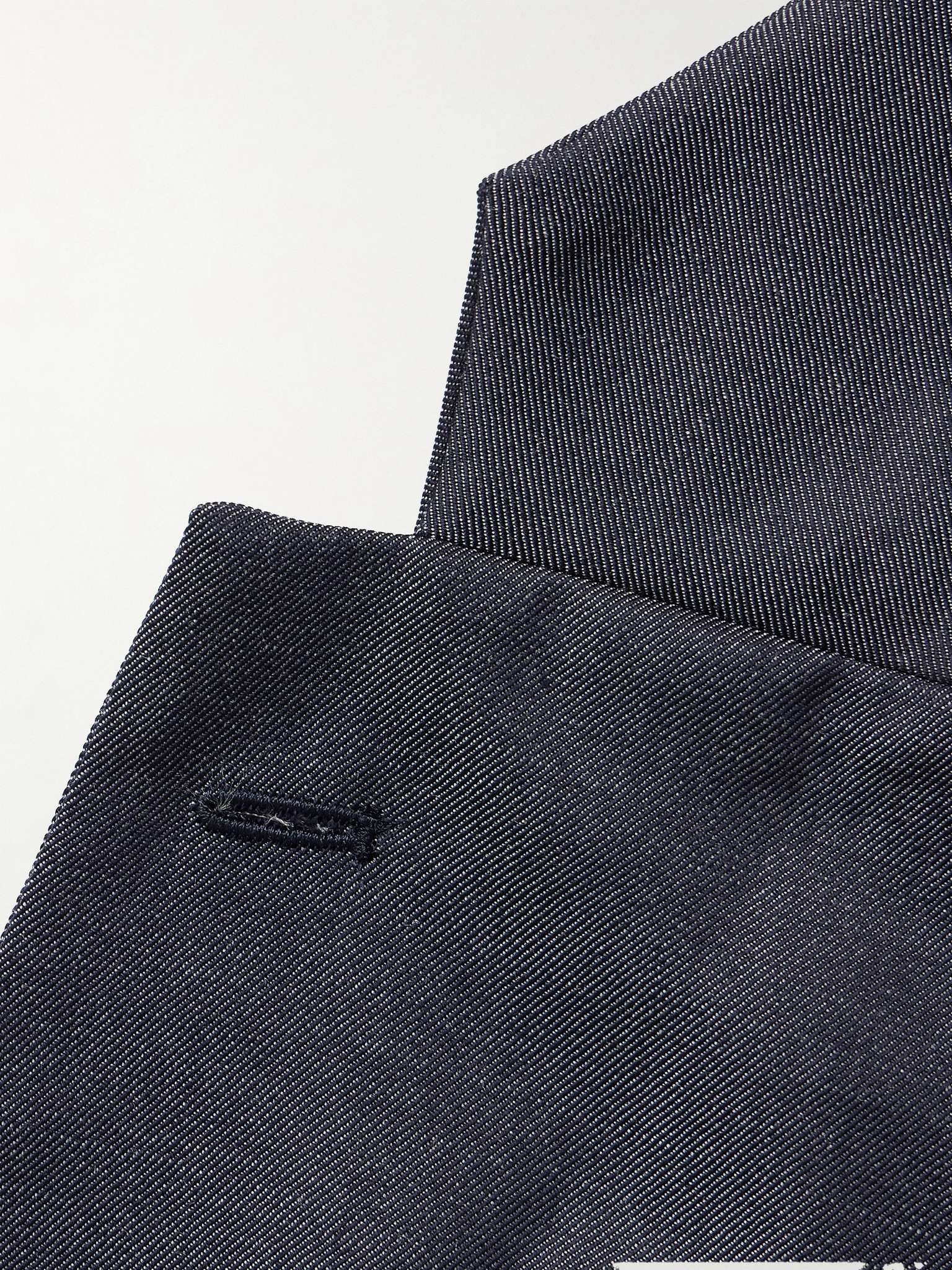 Double-Breasted Wool-Denim Suit Jacket - 3
