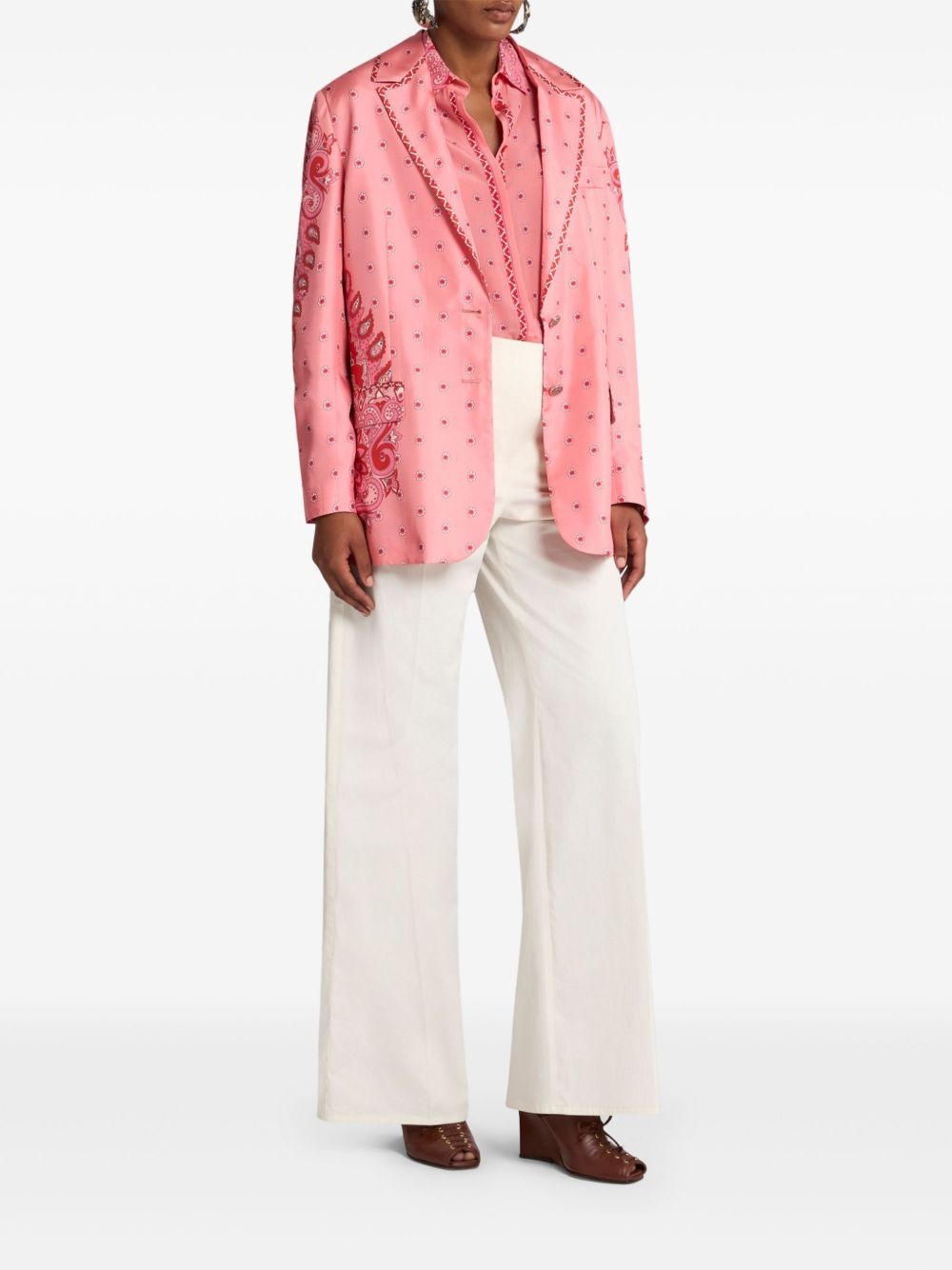 paisley-print silk blazer - 2