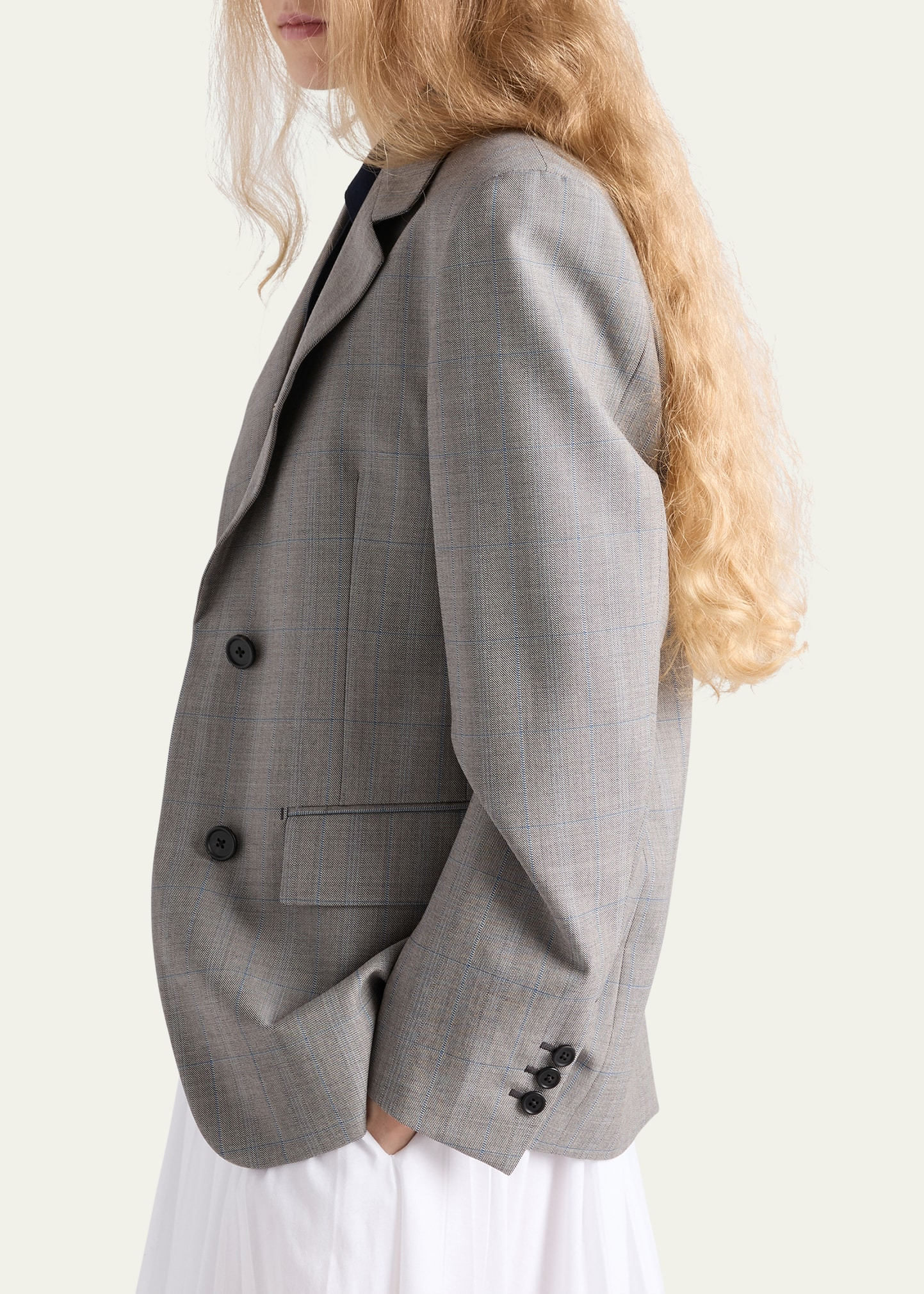 Grisaglia Check Single-Breasted Blazer Jacket - 4