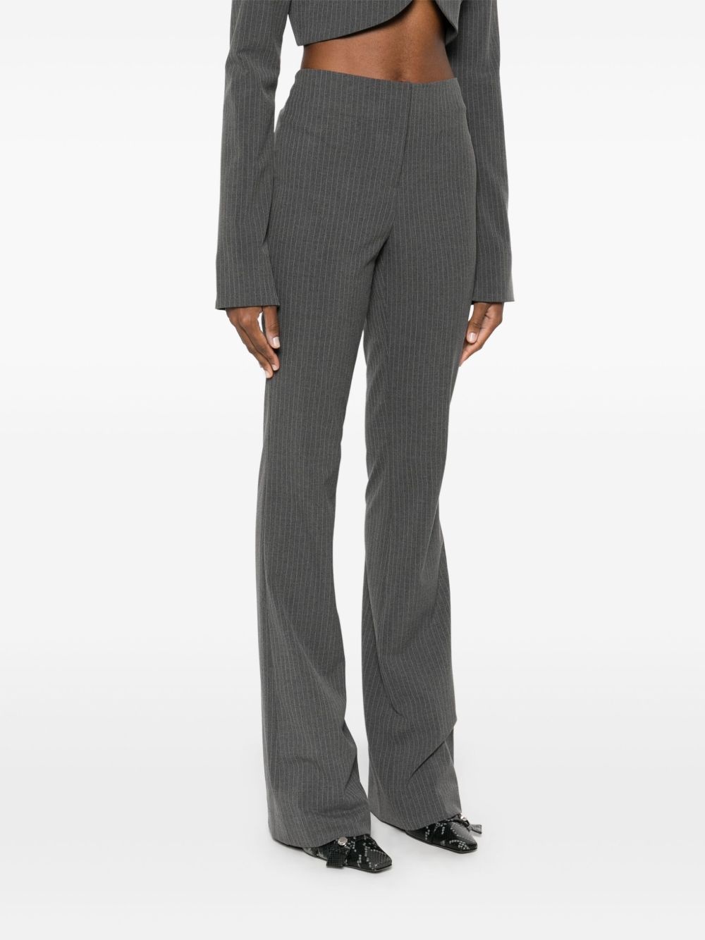 pinstriped flared trousers - 3