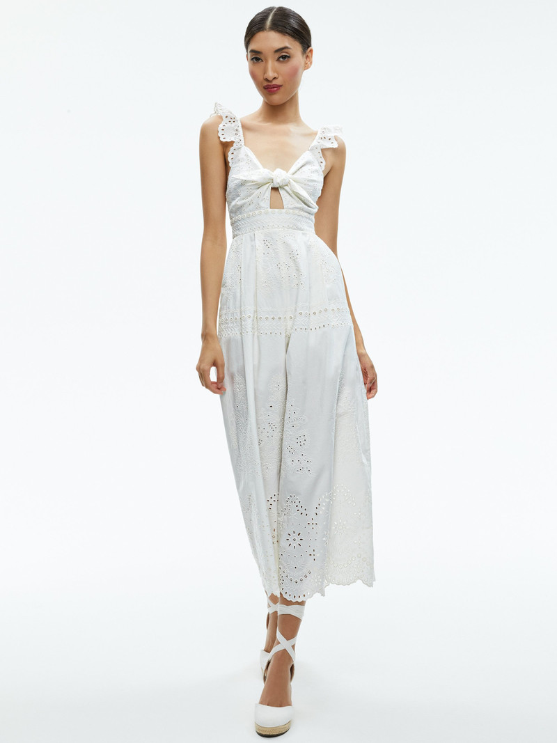 ROSINA TIE FRONT CUTOUT JUMPSUIT 5