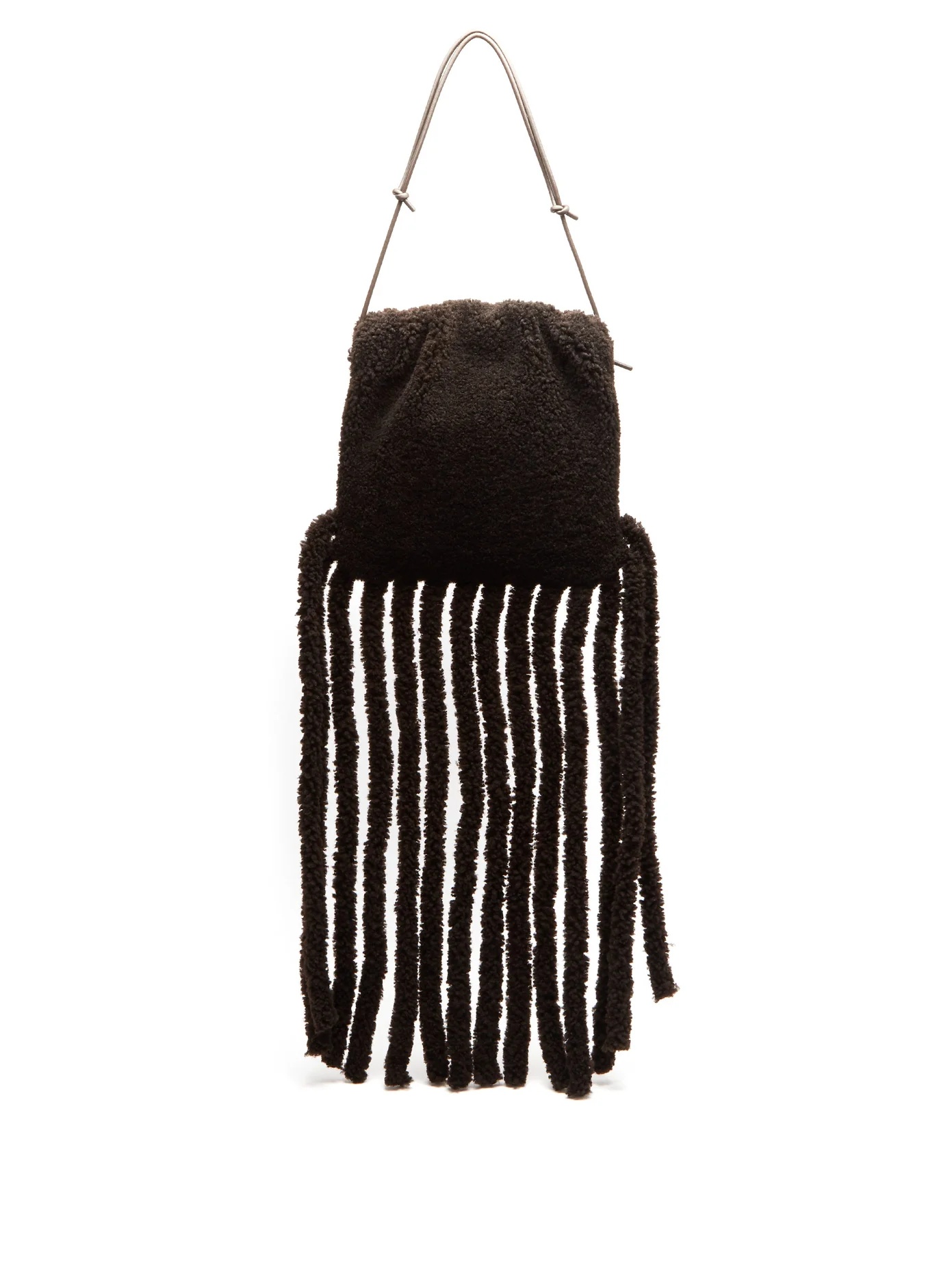 The Fringe Pouch shearling clutch bag - 1