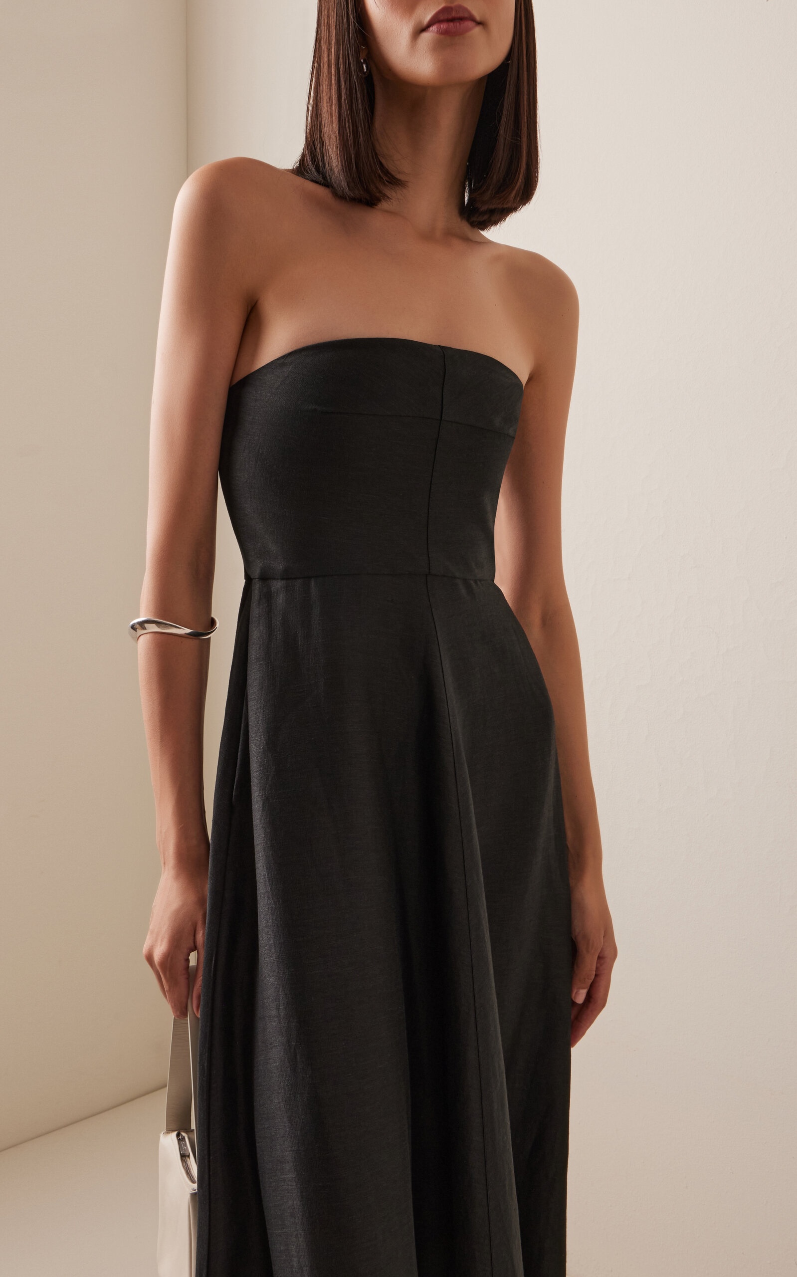 Borrio Strapless Midi Dress black - 3