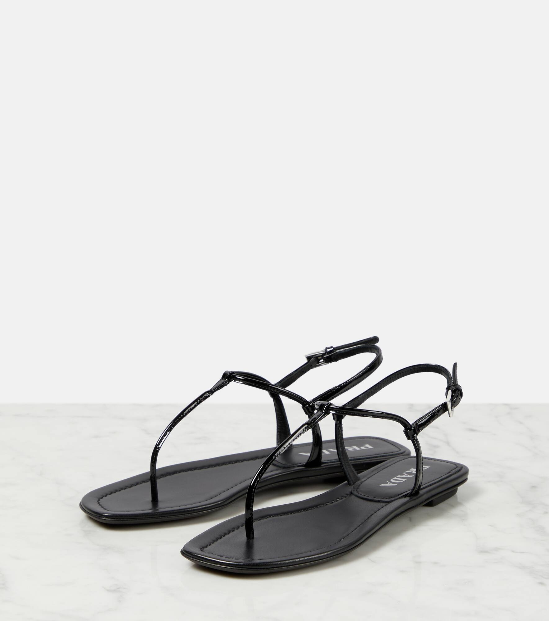 Patent leather thong sandals - 5