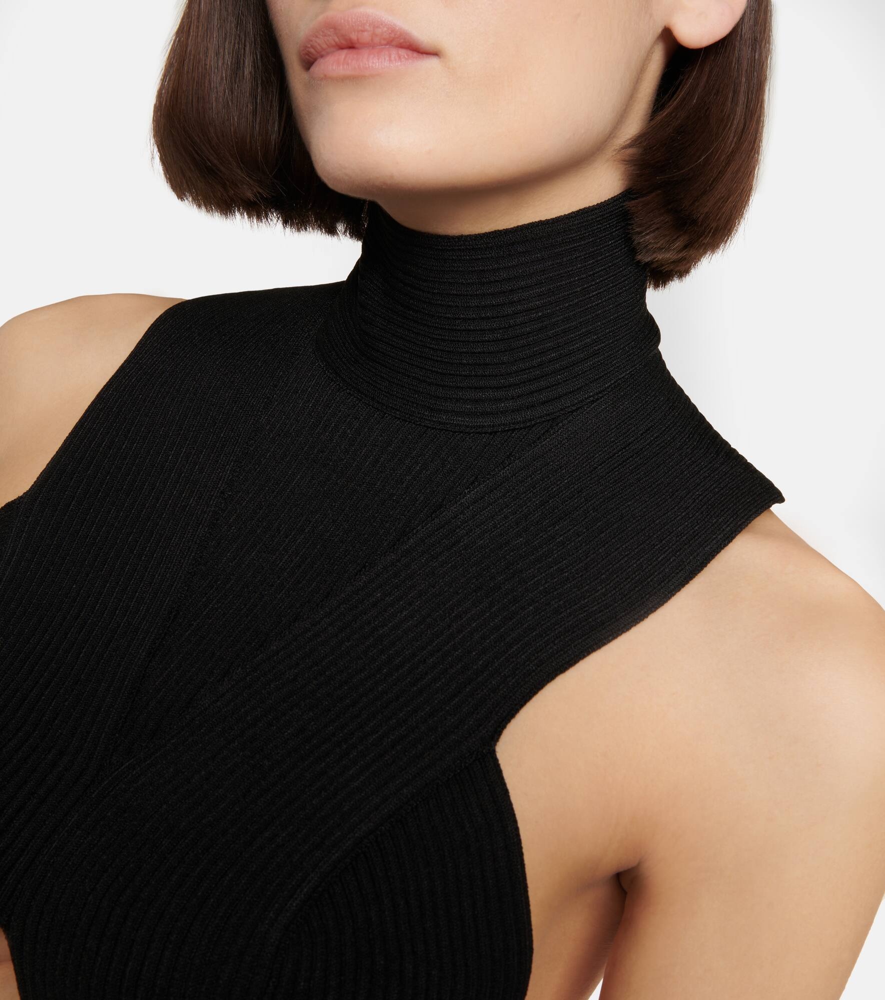 Ribbed-knit halterneck crop top - 4