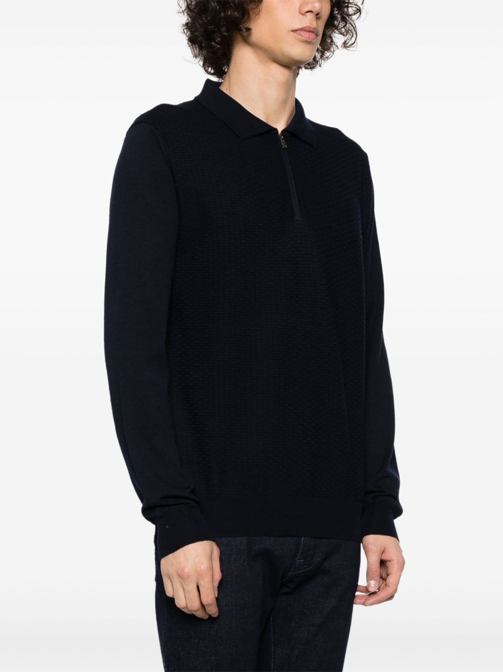 fine-knit virgin wool polo shirt - 3