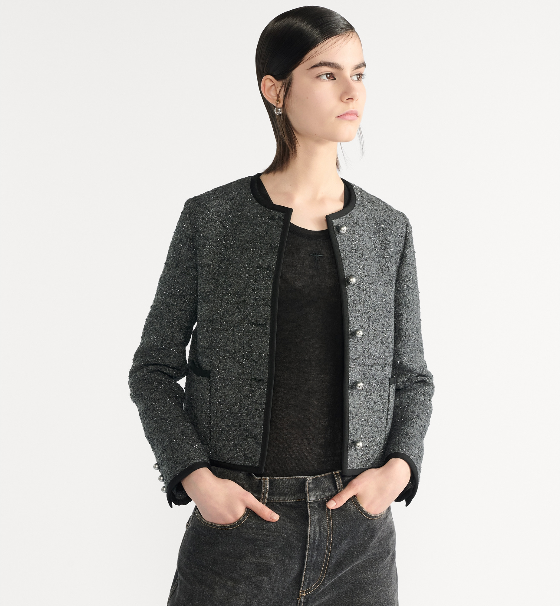 Macrocannage Cropped Jacket - 4