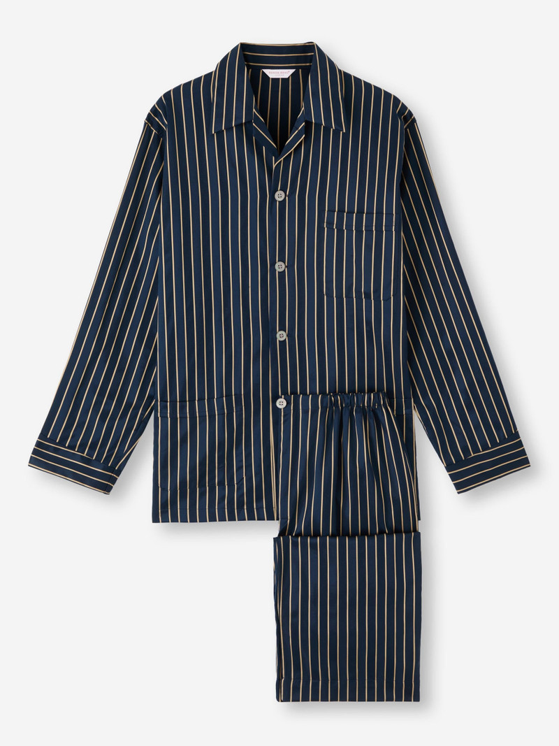 Men's Classic Fit Pajamas Royal 224 Cotton Navy 1