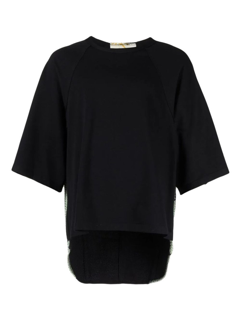 raglan-sleeve black T-shirt 1