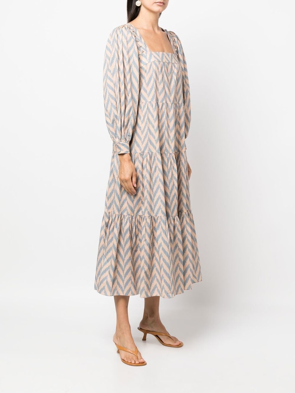 Georgina chevron-print tiered dress - 3