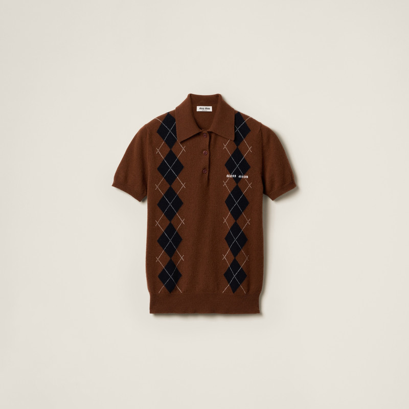 Cashmere knit polo shirt 1
