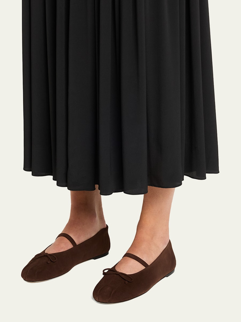 Stuart Weitzman Prima Suede Mary Jane Ballerina Flats outlook