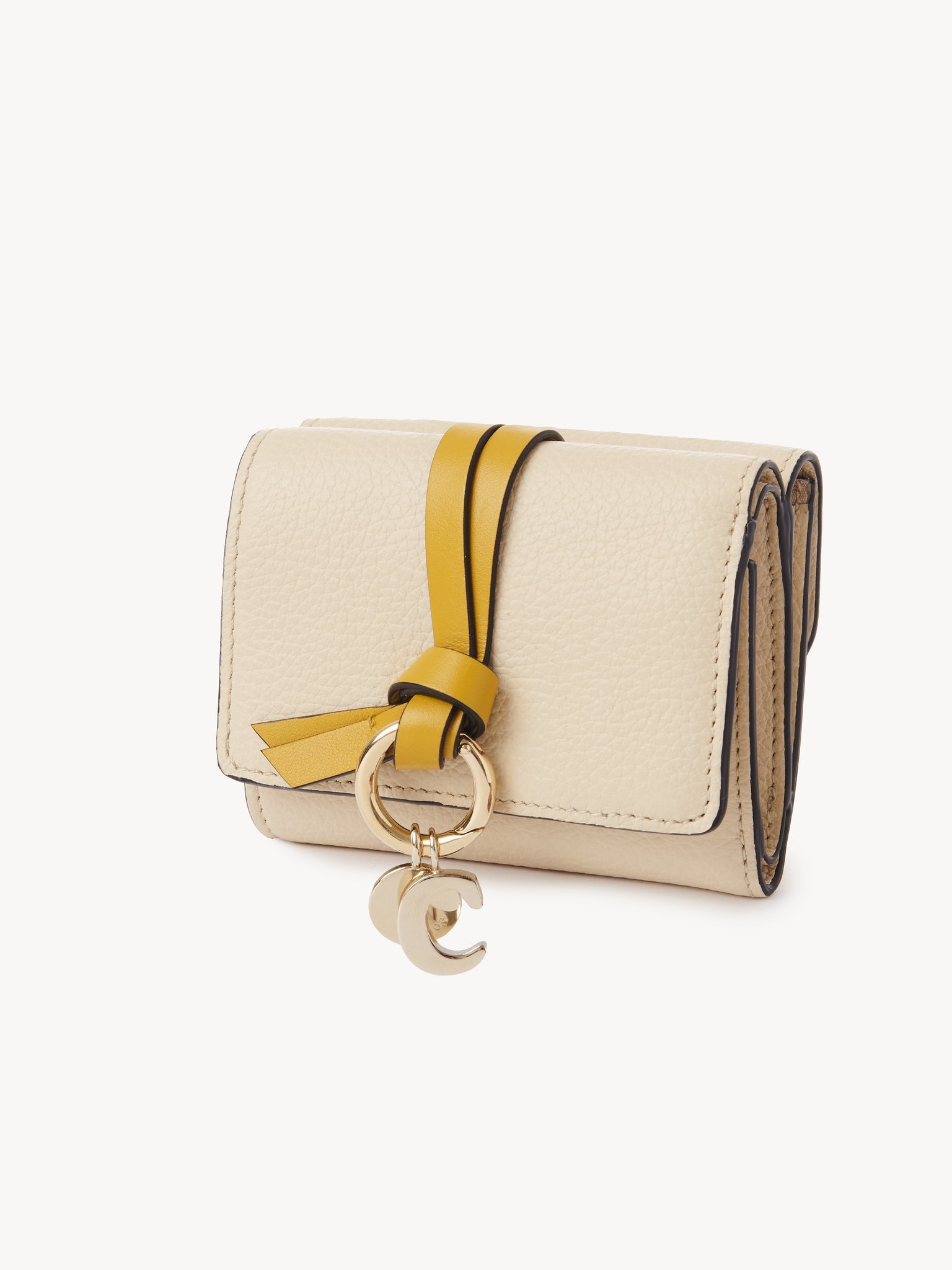 SMALL ALPHABET TRI-FOLD IN GRAINED LEATHER - 2