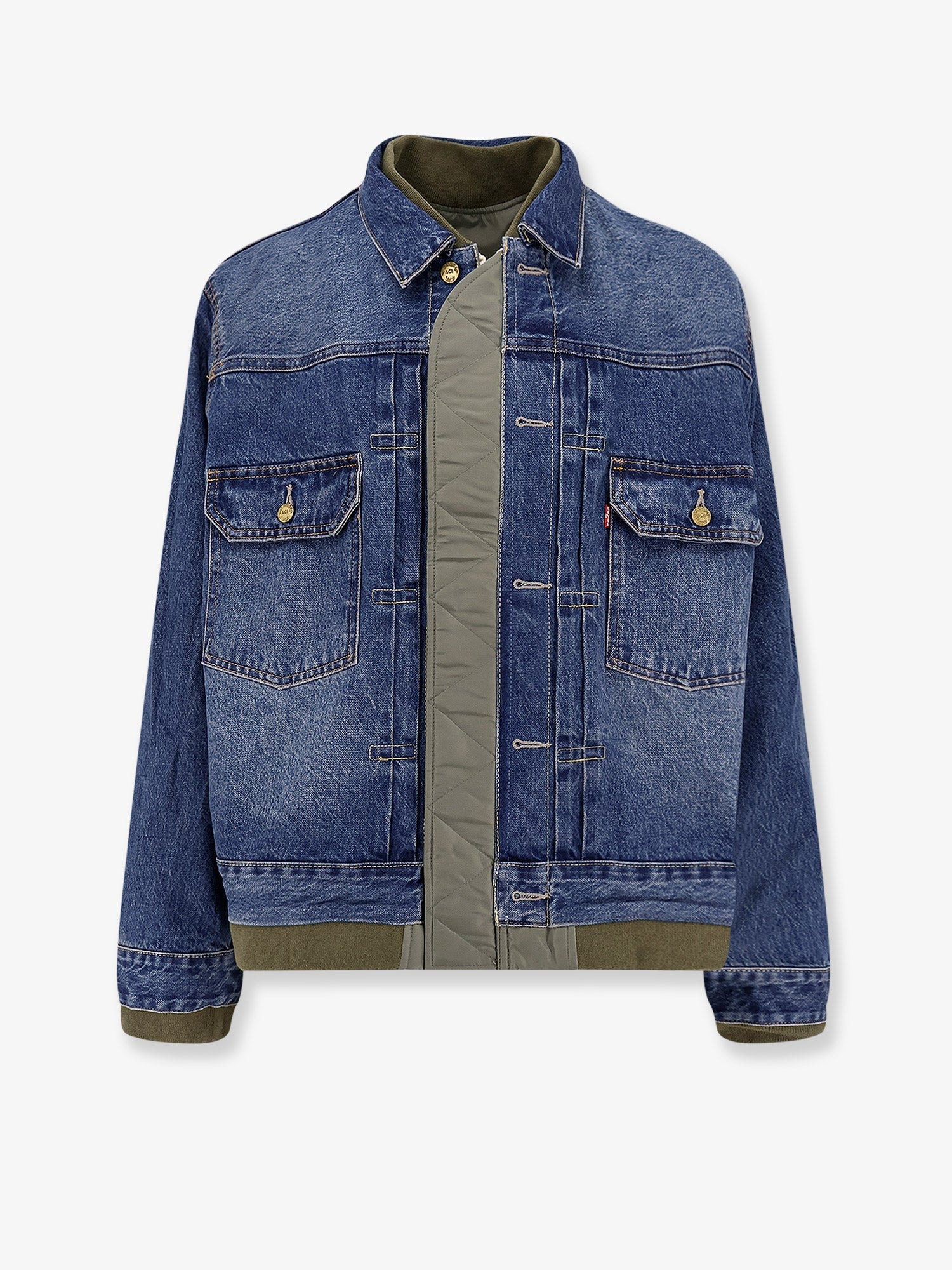 Sacai Levi'S X Sacai Reversible Denim And Nylon Bomber Jacket - 4