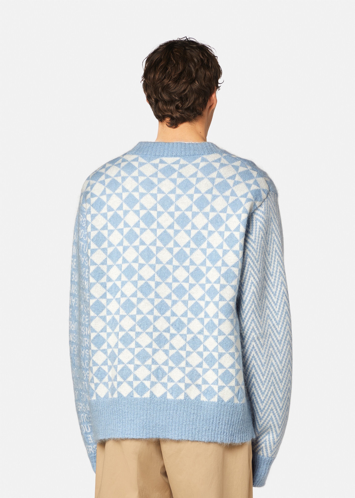 Piece Number Jacquard Knit Sweater - 4