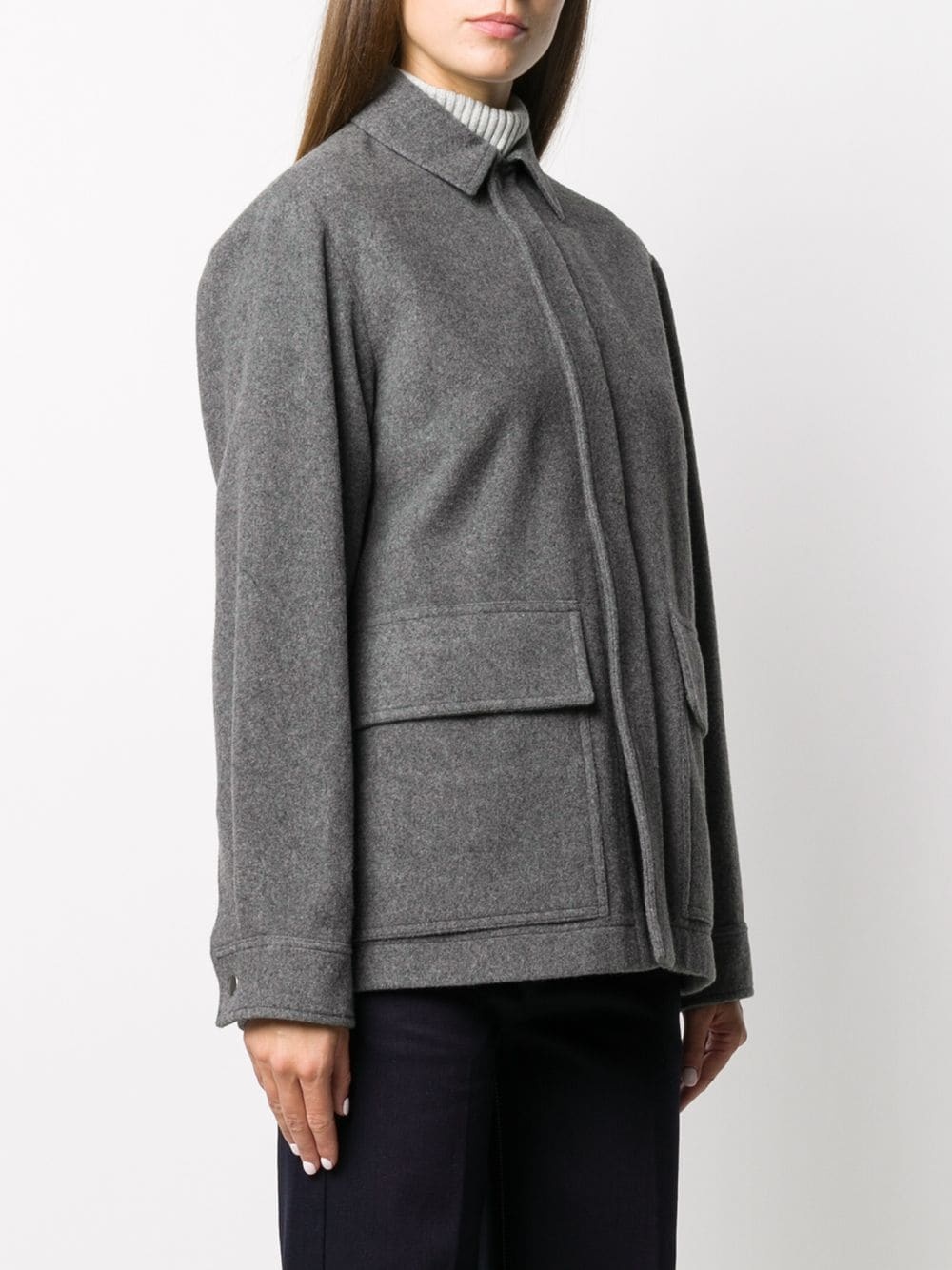 concealed fastening oversized jacket - 3