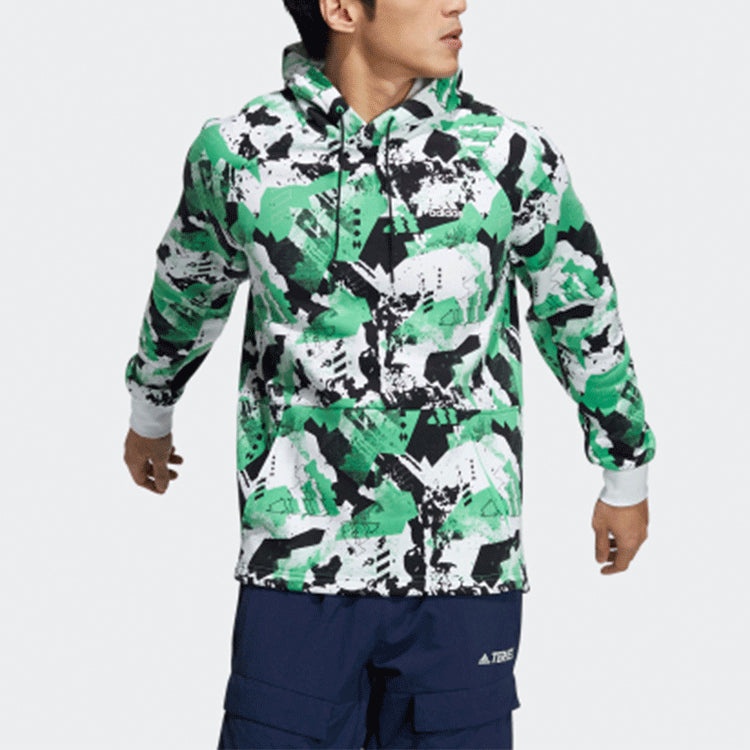 adidas Snw Gfx Hoody Funny Pattern Pullover Sports Couple Style Green H13810 - 2