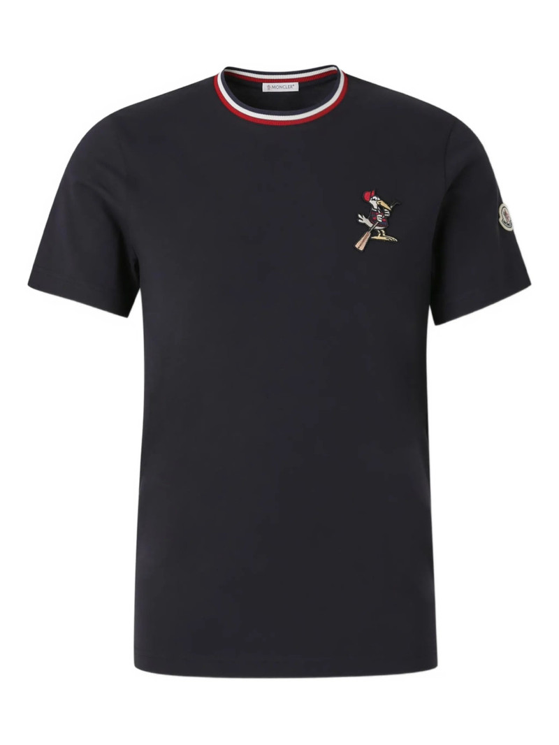 Moncler Embroidered Ribbed T-shirt 1