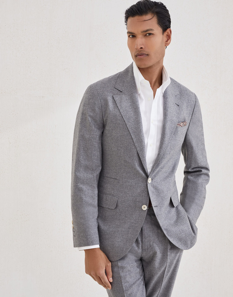 Cashmere and silk lightweight flannel deconstructed blazer 1