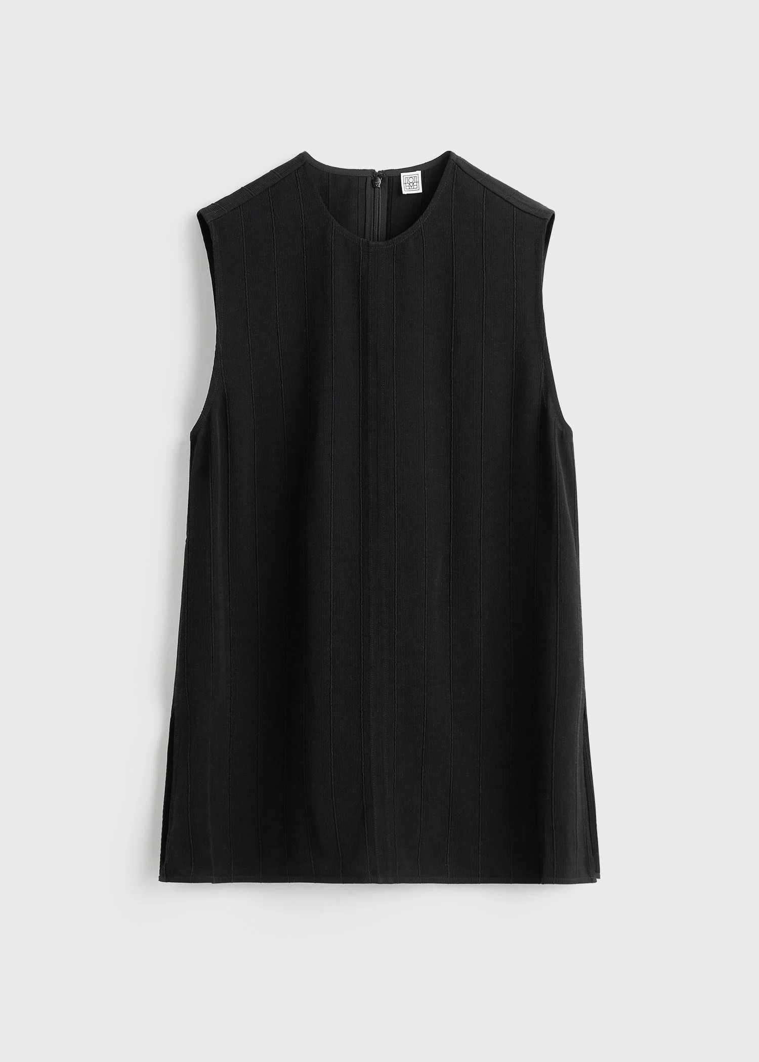 Woven stripe top black - 1