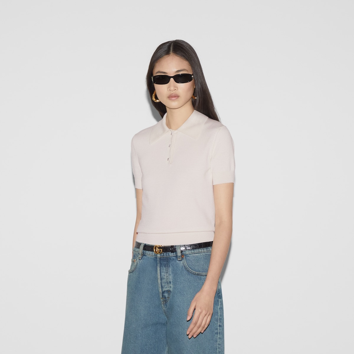 Wool silk polo top - 3
