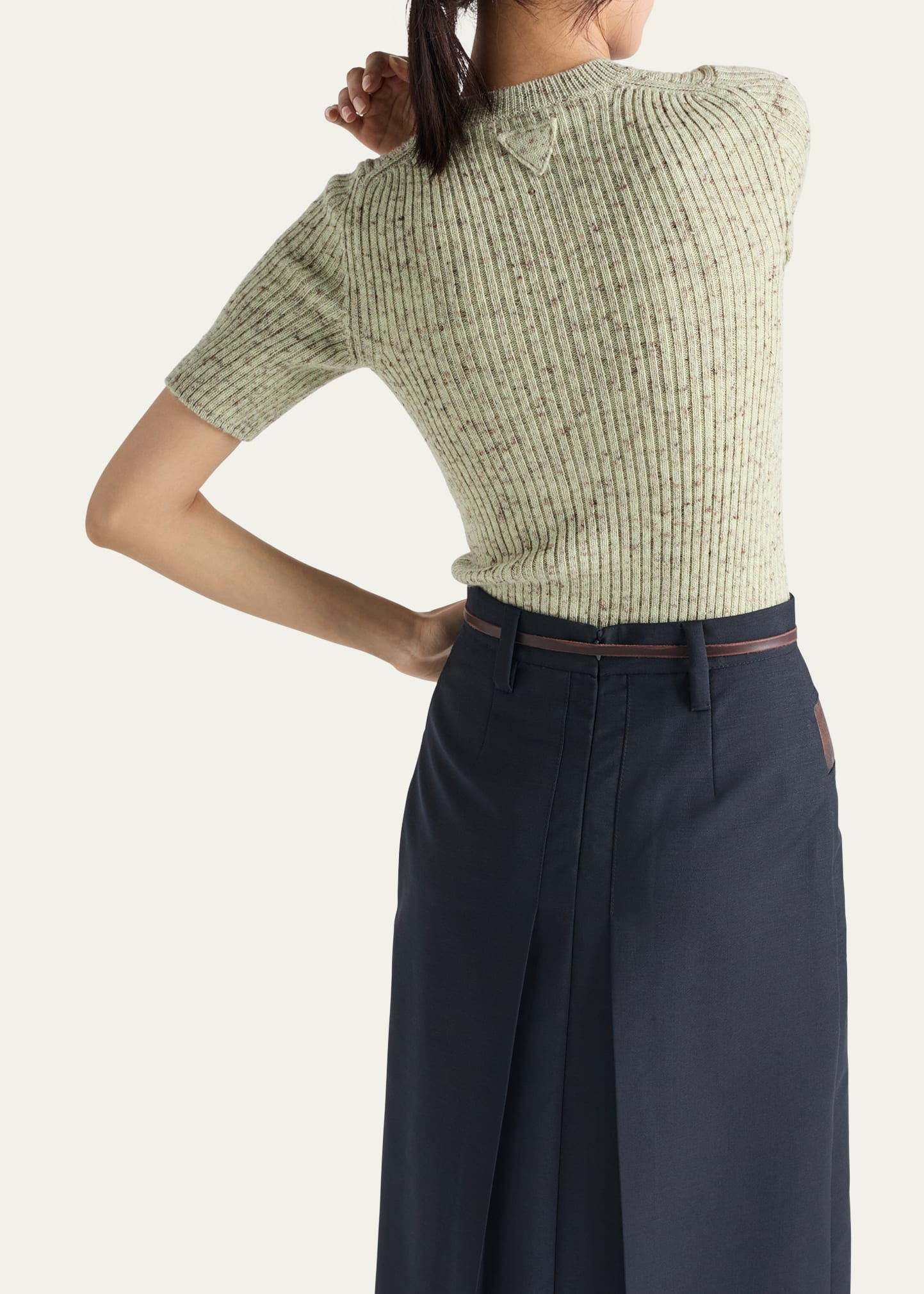 Wool and Linen Short-Sleeve Sweater - 3